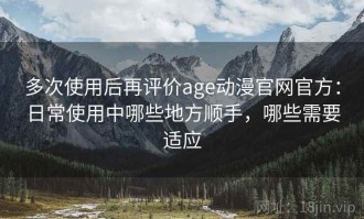 多次使用后再评价age动漫官网官方：日常使用中哪些地方顺手，哪些需要适应