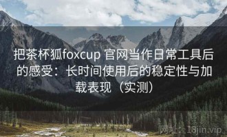 把茶杯狐foxcup 官网当作日常工具后的感受：长时间使用后的稳定性与加载表现（实测）