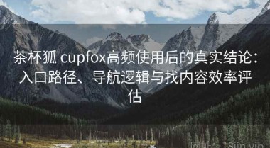 茶杯狐 cupfox高频使用后的真实结论：入口路径、导航逻辑与找内容效率评估