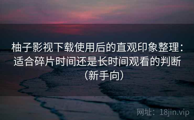 柚子影视下载使用后的直观印象整理：适合碎片时间还是长时间观看的判断（新手向）
