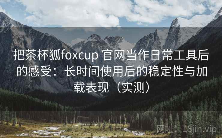 把茶杯狐foxcup 官网当作日常工具后的感受:长时间使用后的稳定性与加载表现(实测) 把茶杯狐foxcup 官网当作日常工具后的感受:长时间使用后的稳定性与加载表现(实测)