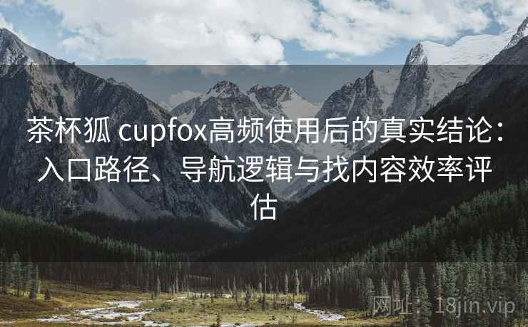 茶杯狐 cupfox高频使用后的真实结论：入口路径、导航逻辑与找内容效率评估