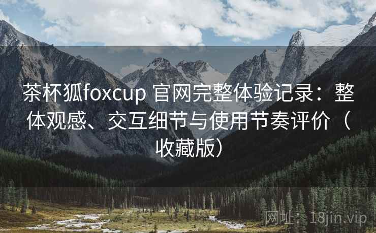 茶杯狐foxcup 官网完整体验记录：整体观感、交互细节与使用节奏评价（收藏版）