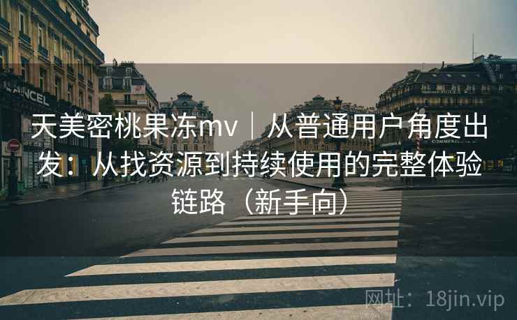 天美密桃果冻mv｜从普通用户角度出发：从找资源到持续使用的完整体验链路（新手向）